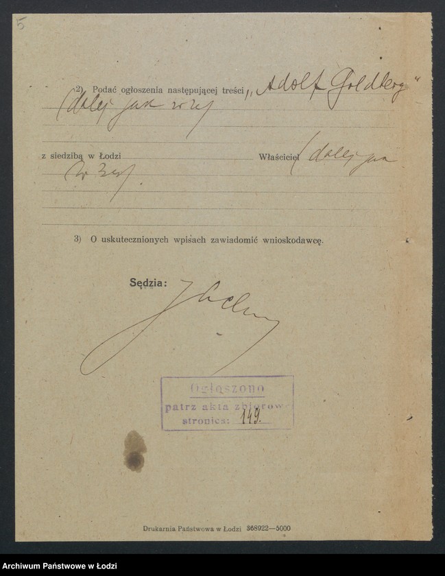 Obraz 7 z jednostki "Adolf Goldberg – sprzedaż maszyn do pisania"