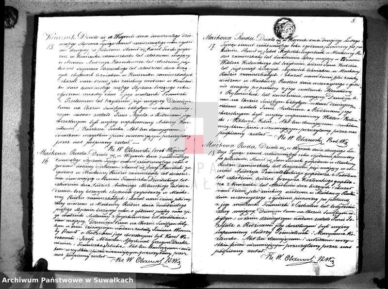image.from.unit.number "Duplikat akt urodzonych, zaślubionych i zmarłych parafii wigierskiej z roku 1860"
