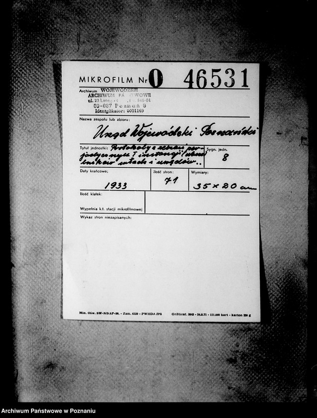 Obraz 2 z jednostki "Protokoły z zebrań periodycznych I instancji /naczelników władz i urzędów niezespolonych z terenu poszczególnych powiatów omawiające ogólną sytuację polityczną i społeczno-gospodarczą"