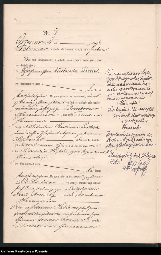 Obraz 16 z jednostki "Księga małżeństw"