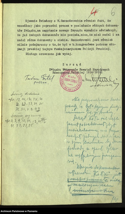 Obraz 13 z jednostki "Koło Ostrów akta sądu honorowego sprawie Walenty Szczodrowski i Andrzej Kałużny."