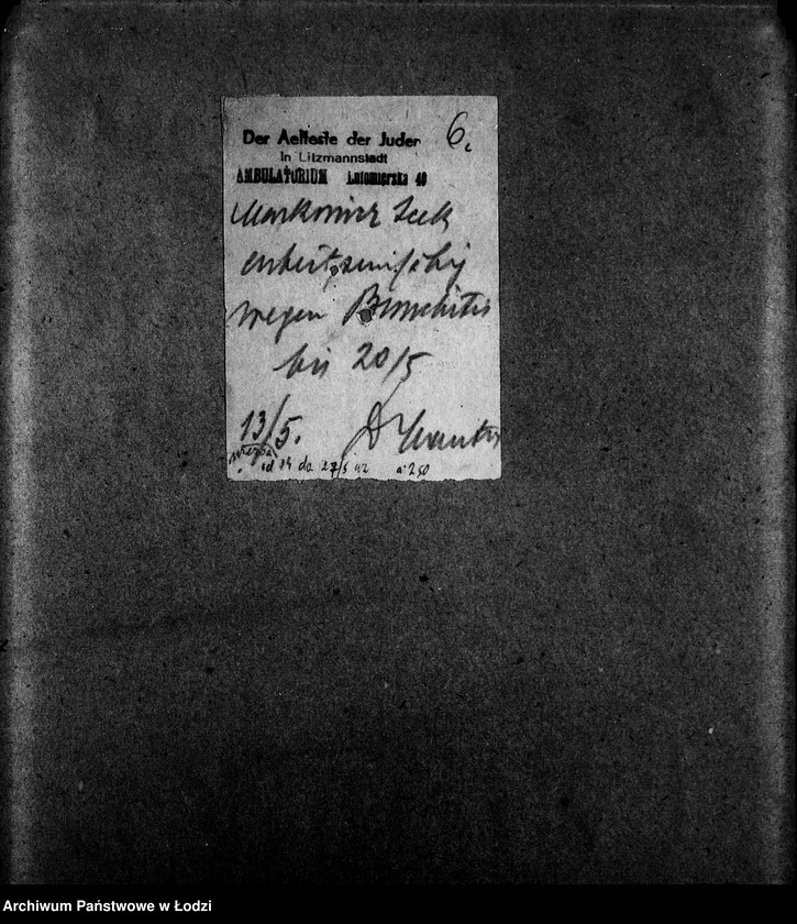 Obraz 9 z jednostki "Schuhmacher-Abteilung [Zasiłki chorobowe dla pracowników wydziału, listy pracowników, zaświadczenia lekarskie]"