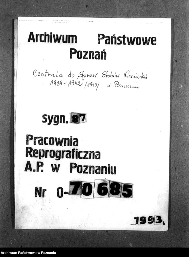 Obraz 1 z jednostki "Wehrkreiskommander VIII - Breslau, Korespondencja z Werhrkreiskommand VIII we Wrocławiu w sprawie członków "Sonderformatin Ebbinghaus""
