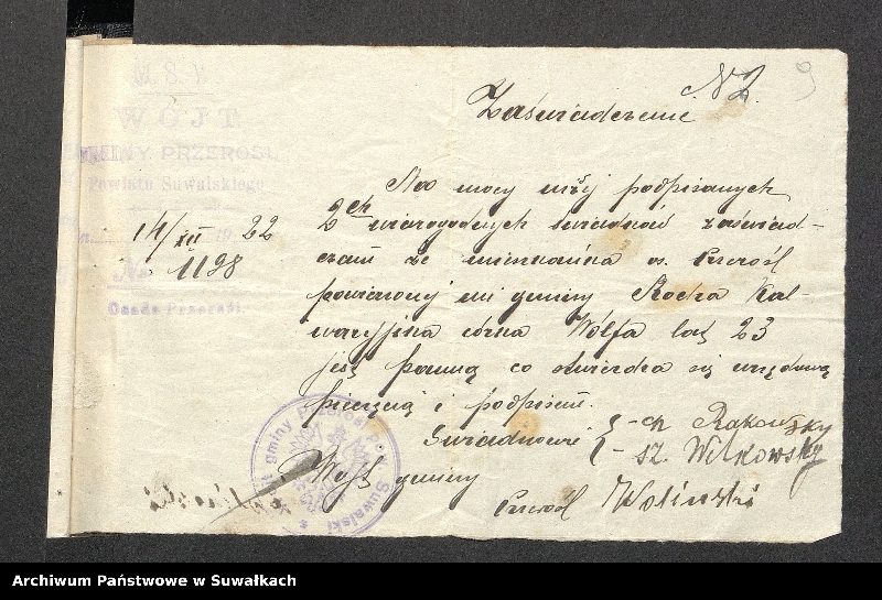 image.from.unit.number "[Dokumenty do akt małżeństw okręgu bożniczego w Suwałkach z 1923 roku]"