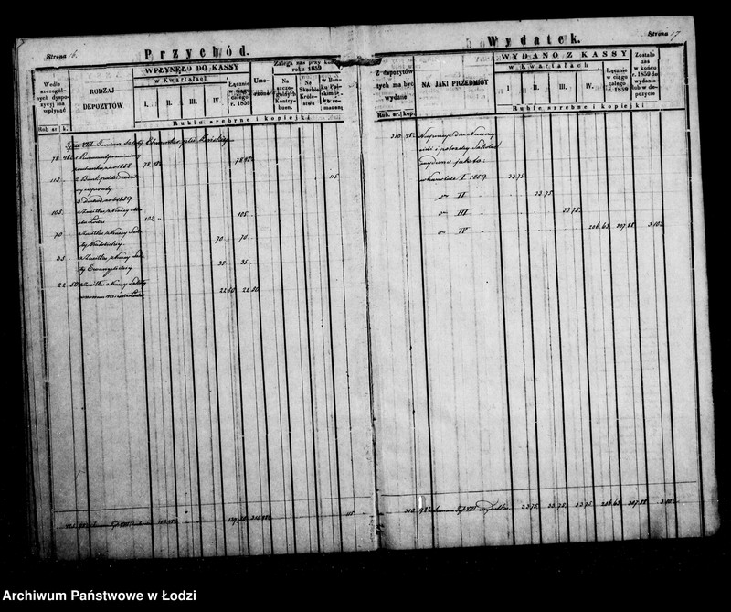 Obraz 13 z jednostki "Regestr przychodu i wydatku funduszów przechodnich oraz regestr forszusów kasy ekonomicznej m. Łodzi na r. 1859"