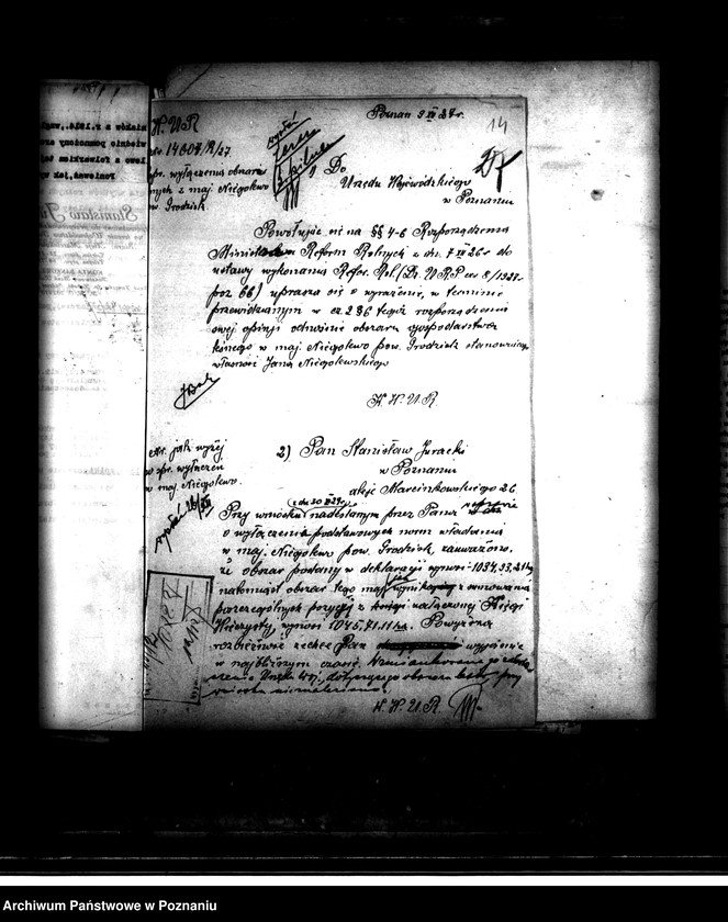 Obraz 20 z jednostki "Majątek Niegolewo powiatu nowotomyskiego wyłączenie z art. 4 i 5 ustawy o wykonaniu reformy rolnej - Stanisław Niegolewski"