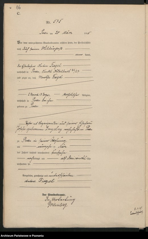 Obraz 18 z jednostki "Księga miejscowa zgonów tom II [Rejestr główny zgonów]"