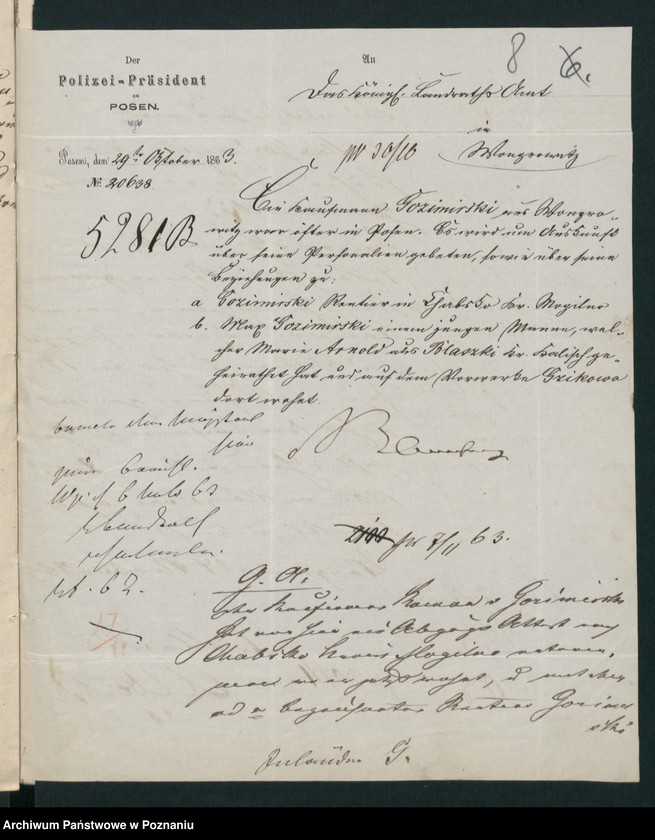 Obraz 11 z jednostki "A. betr. Max Gozimierski /auch über Erasmus von Blewczyński/"