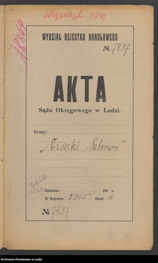 Obraz 2 z jednostki "Wisocki Salomon – sprzedaż drzewa i węgla"