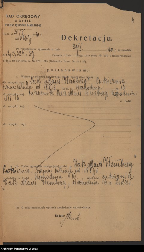 Obraz 6 z jednostki "Icek Maier Weinberg- cukiernia"