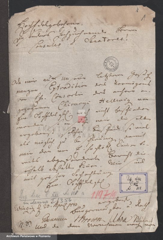 image.from.unit.number "Rekwizycje władz miasta Winska (Winzig) w sprawie: 1. zamożności chirurga Hellinda, 2. zaświadczenia dla dzieci po zmarłym Janie Fryderyku Trauwaldzie; język niemiecki"