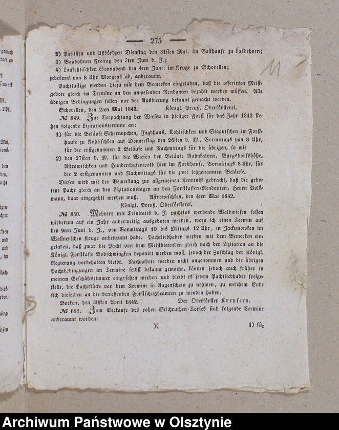image.from.unit.number "1. Predikte im Jahre 1728 /Bruchstück/ 2.Amtsblätter pro 1842-1848 3. Lieder, Couplete usw. nach d. 1871 J. 4. Zeitungsausschnitte 1932"