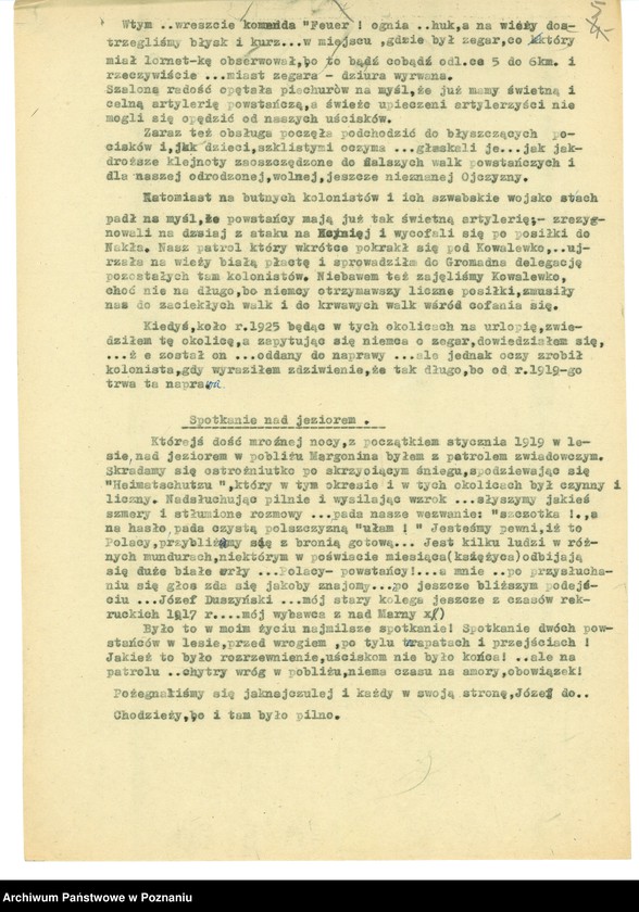 Obraz 16 z jednostki "Relacje i wspomnienia dotyczące powstania wielkopolskiego: 1. Powidz, powiat Gniezno, województwo poznańskie, 2. Przemęt, powiat Wolsztyn, województwo poznańskie."