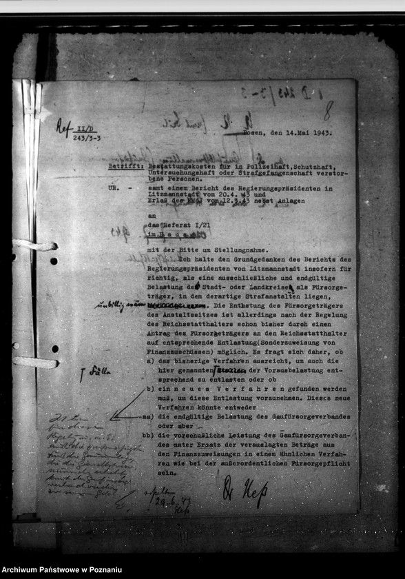 Obraz 12 z jednostki "Bestattungskosten für verstorbene Strafgefangene"