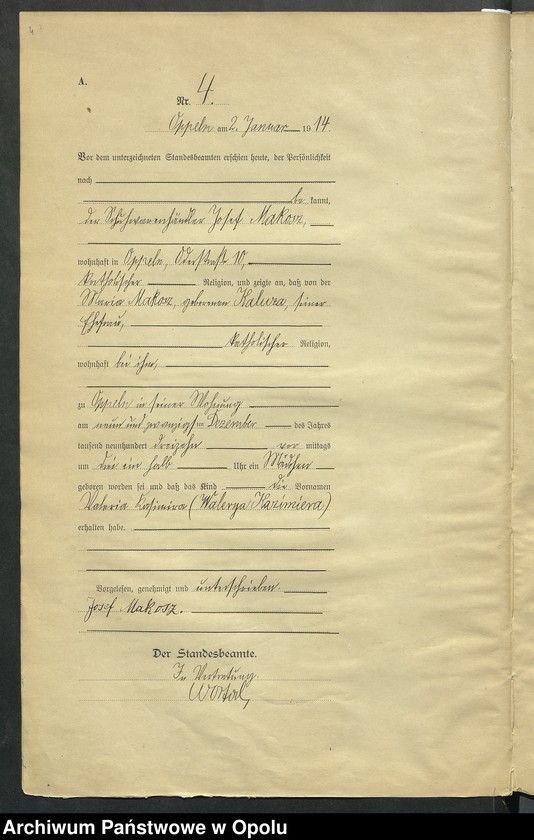 image.from.unit.number "Urząd Stanu Cywilnego Opole Księga Urodzeń Rok 1914 1-519"