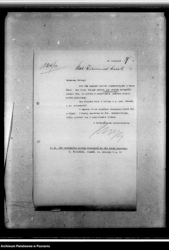 image.from.unit.number "Sprawy organizacyjne i personalne - korespondencja, ewidencja członków, skład zarządu, organizacja"