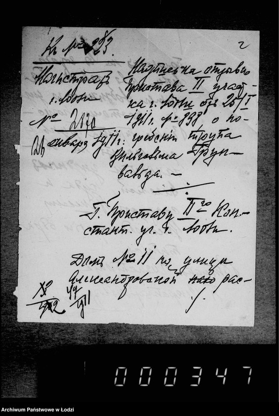 Obraz 6 z jednostki "O pogrebenji umeršich bednych žitelej gor. Lodzi"