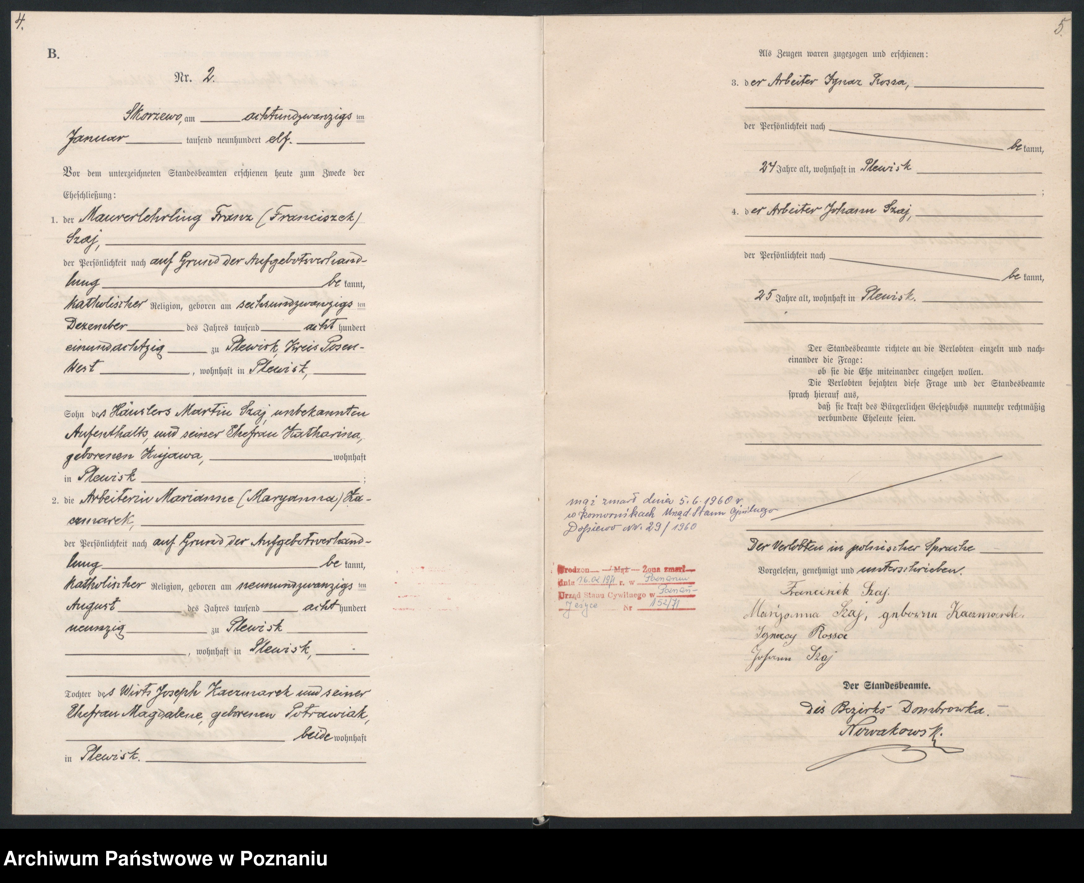 Skan z jednostki: [Rejestr główny małżeństw]