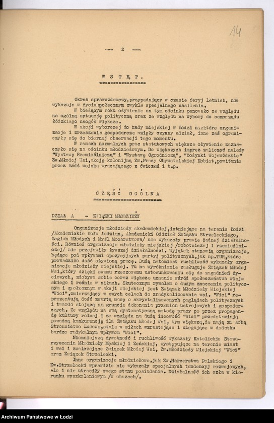 Obraz 17 z jednostki "[Półroczne sprawozdania wojewody z życia polskich organizacji związkowych i stowarzyszeń]"