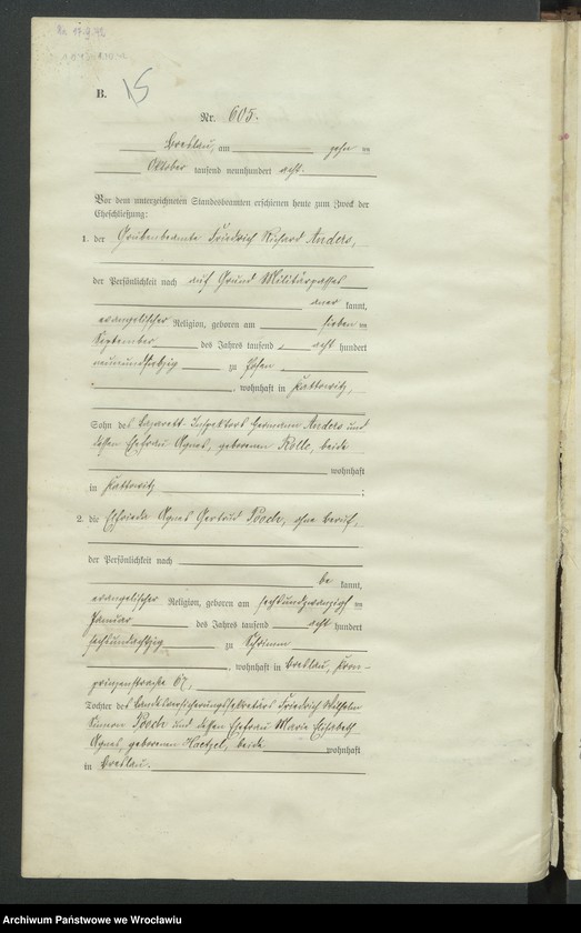 image.from.unit.number "Heirats-Haupt-Register Breslau IV 1908 Band 4"