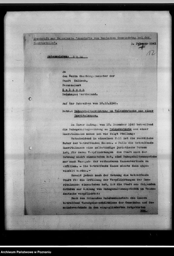 Obraz 16 z jednostki "Auskünfte "Deutscher Gemeindetag" bei der Rechtsstelle."