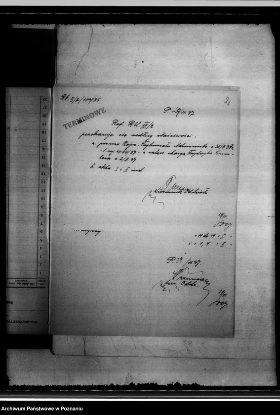 Obraz 6 z jednostki "Friedrich Semmler Skarga do Najwyższego Trybunału Administracyjnego na decyzję Wojewody Poznańskiego z dnia 5.VI.1937 r. /sprawy przewłaszczenia/"