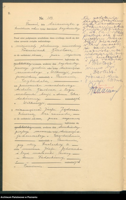 Obraz 10 z jednostki "Księga miejscowa małżeństw tom II [Rejestr główny małżeństw]"