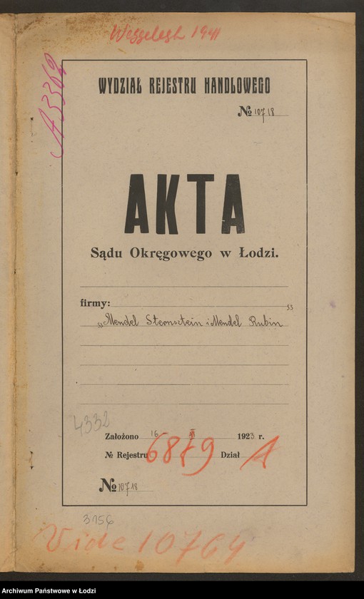 Obraz 2 z jednostki "Mendel Stersztein i Mendel Rubin – handel manufakturą"