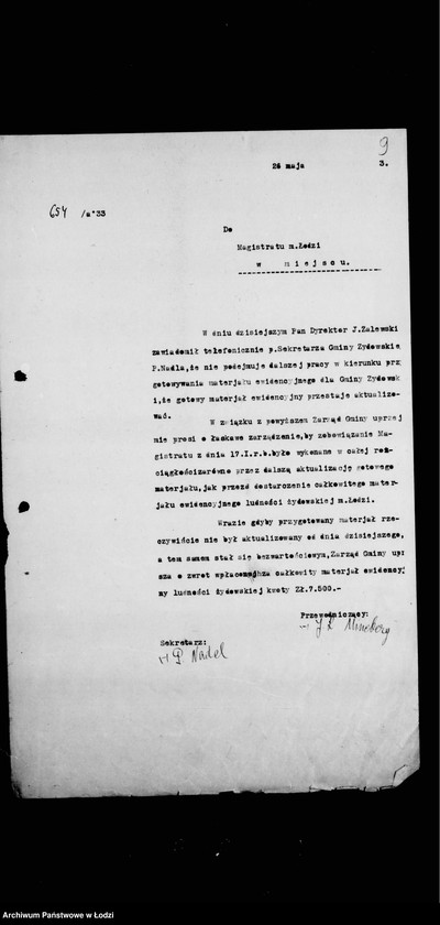 Obraz 14 z jednostki "Ewidencja ludności żydowskiej"