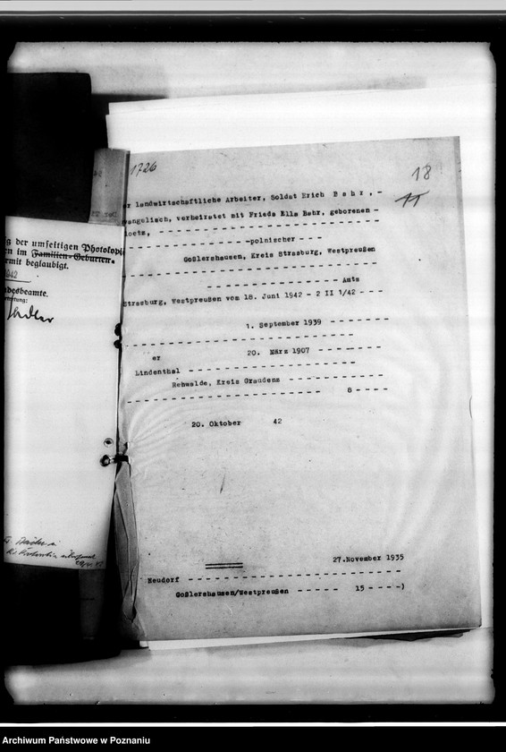 Obraz 20 z jednostki "Sterbeurkunden. Krieg 1939 A - L"