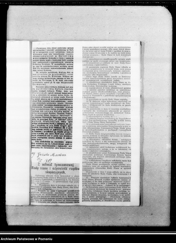 Obraz 19 z jednostki "Niepodległa Polska [wycinki prasowe]"