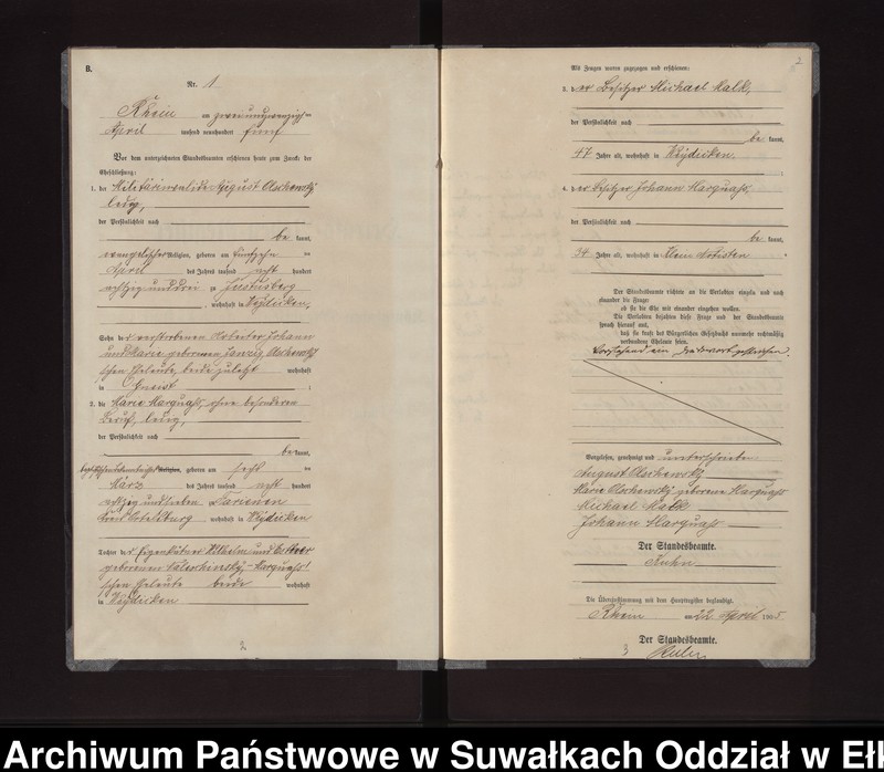 image.from.unit.number "Heirats-Neben-Register des Königlichen Preussischen Standes-Amtes Gneist Kreis Lötzen"