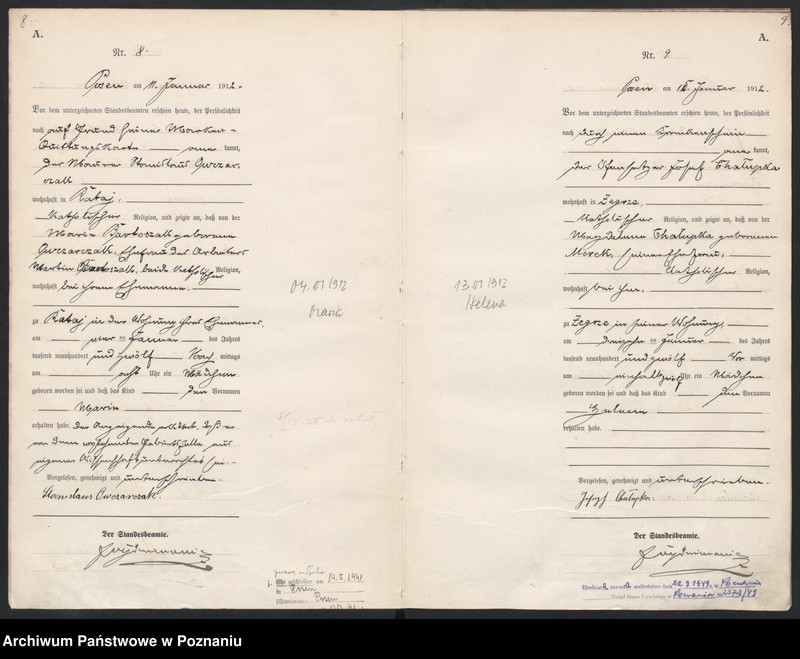 Obraz 7 z jednostki "Księga miejscowa urodzeń [Rejestr główny urodzeń]"