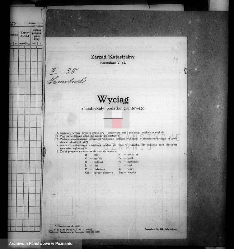 Obraz 19 z jednostki "Wyciągi z matrykuły podatku gruntowego majątku Samostrzel powiatu wyrzyskiego"