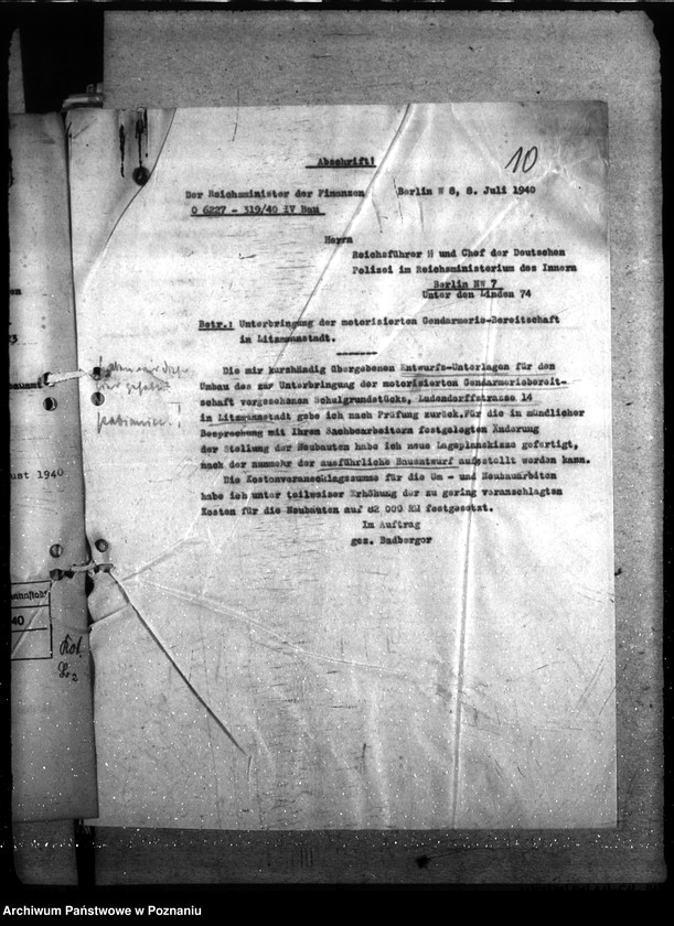 Obraz 14 z jednostki "Unterbringung der Motorisierten Gendarmerie Bereitschaft - Pabianice"