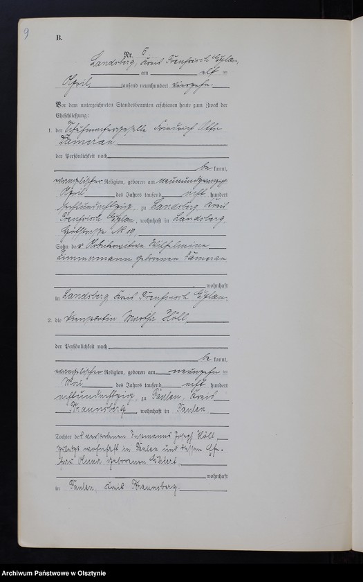 image.from.unit.number "Heiraths-Neben-Register Nr 1 -16 [ Księga małżeństw- wtóropis ]"