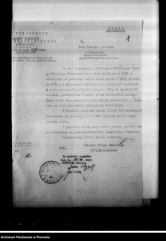 Obraz 5 z jednostki "Prywatna Szkoła Powszechna Ludwika Jańczaka w Majdanach"