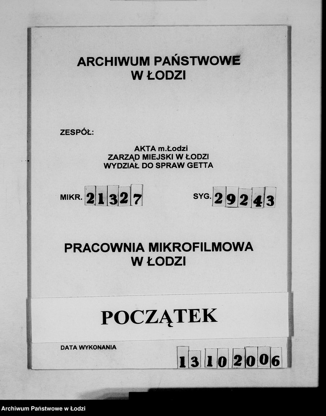 Obraz 1 z jednostki "Statistik [zatrudnienie i produkcja w Getcie według resortów i wydziałów, wykazy dostaw artykułów żywnościowych]"
