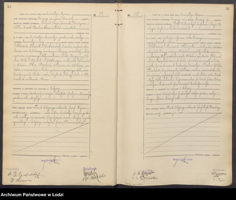 Obraz 20 z jednostki "Akta małżeństw od numeru 1 do numeru 700"