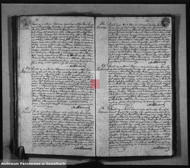 image.from.unit.number "Duplikat Aktów Urodzonych Zaślubionych i Zeszłych Urzędnika Stanu Cywilnego Parafij Filipowskiey z Roku 1834-go"