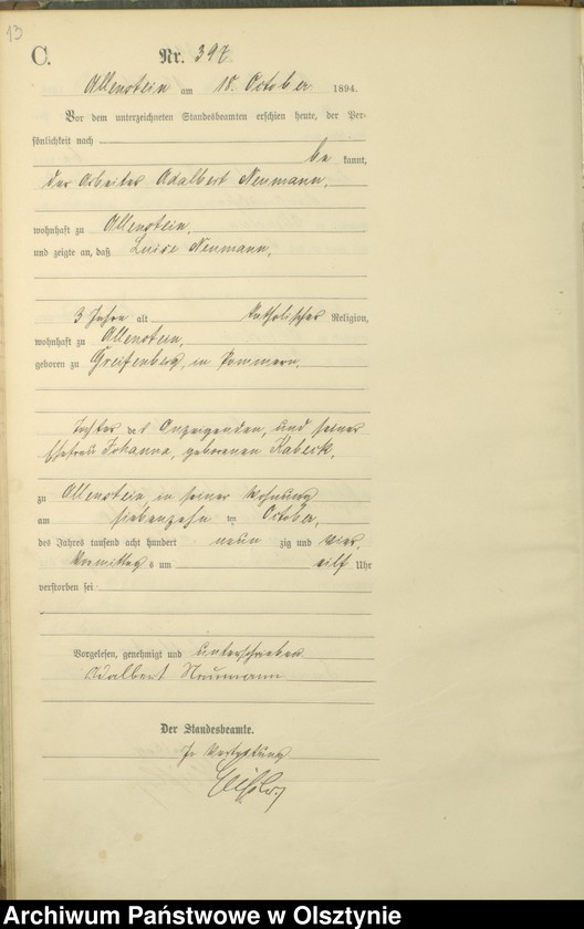 image.from.unit.number "Sterbe-Haupt-Register Tom II,Nr 386 - 494"