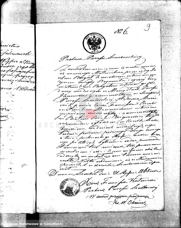 image.from.unit.number "Anneksa do Akt Zaślubionych Parafii Wigierskiej z Roku 1865."