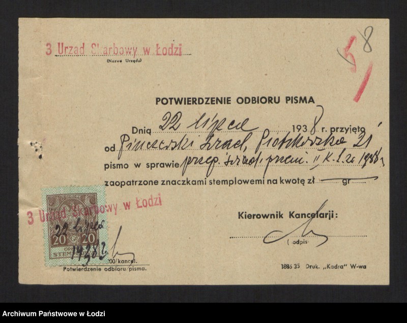 image.from.unit.number "Izrael Boruch Pinczewski, Abram Srul Sobel- sprzedaż wyrobów włókienniczych"