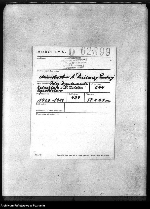 Obraz 2 z jednostki "Deleg. Departamentu Rolnictwa i D. Państw. Rybołówstwo"