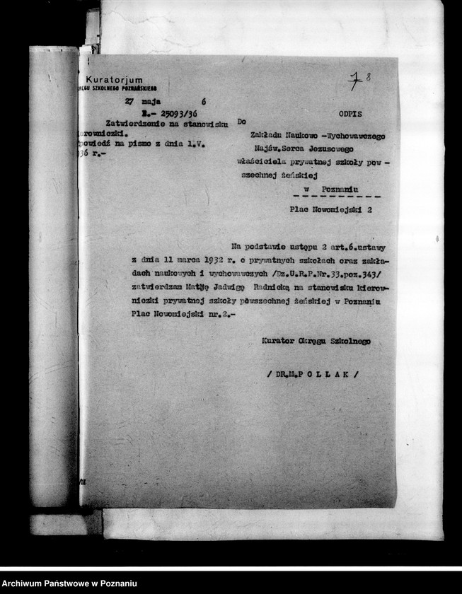 Obraz 11 z jednostki "Prywatna Szkoła Powszechna żeńska Najświętszego Serca Jezusowego- Poznań"