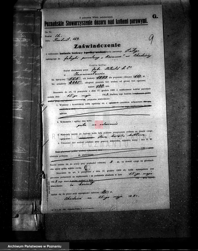 Obraz 13 z jednostki "Fabryka porcelany i wyrobów ceramicznych Towarzystwo Akcyjne "Kieramos" Kocioł nr fabr. 565, kocioł nr porządkowy 36"