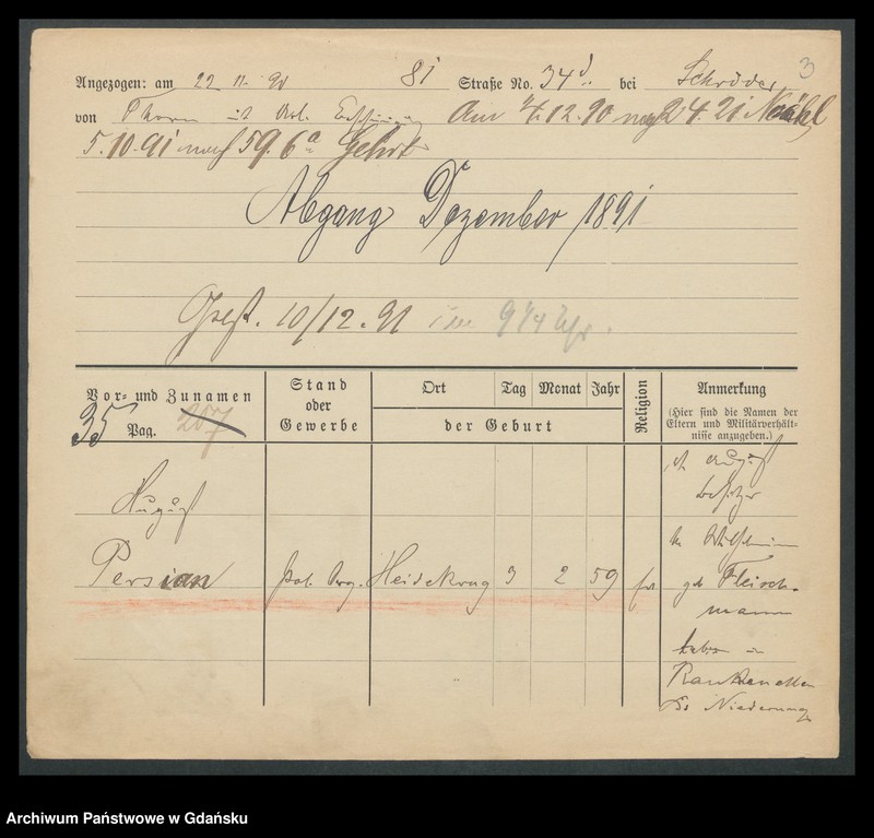 image.from.unit.number "Karty meldunkowe: Perseke - Petermann Wilh."