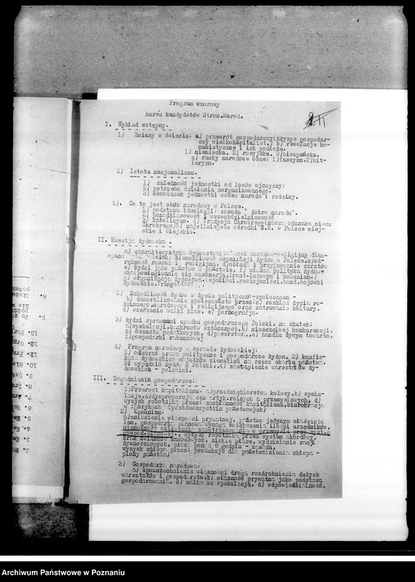 Obraz 18 z jednostki "Statut, instrukcje, regulaminy Stronnictwa Narodowego, okólniki i regulaminy Zarządu Grodzkiego oraz protokoły z zebrań kół - Zarys organizacji kierownictwa Koła Stronnictwa Narodowego sprawozdania z działalności"