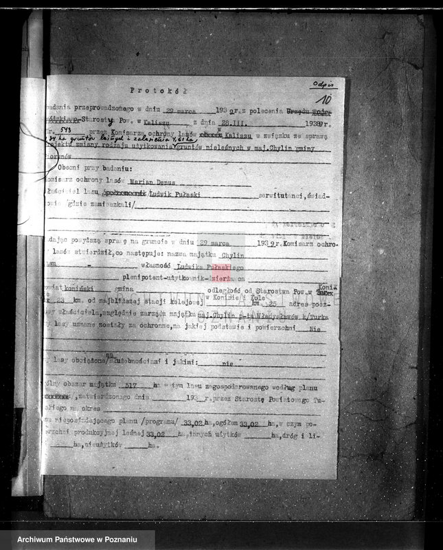 Obraz 14 z jednostki "Gmina Piorunów powiat turecki /nadzór nad gospodarką leśną/"