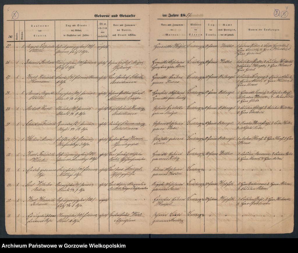 image.from.unit.number "Duplikate der Hauptkirche Landsberg an der Warthe (zawiera też księgę zgonów Konkordien Kirche z 1857 r.)"